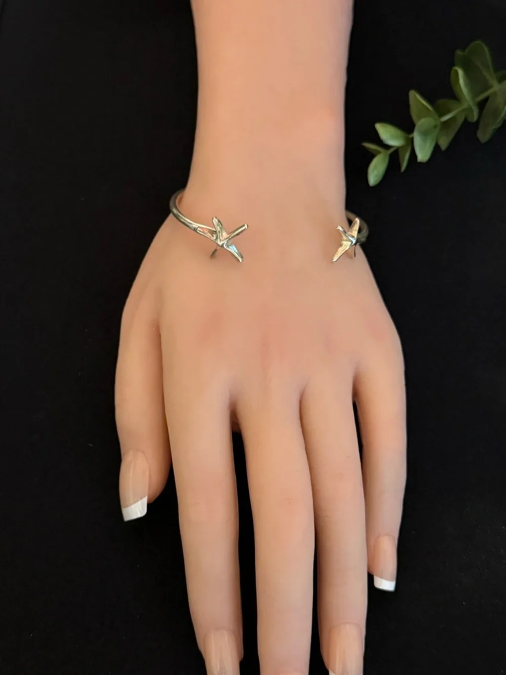 Sterling‎ Silver 925 Starfish Open Cuff Bracelet